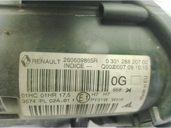 260605817R, 260609865R FARO IZQUIERDO RENAULT MEGANE III Fastback (BZ0_)|Desguaces La Cabaña