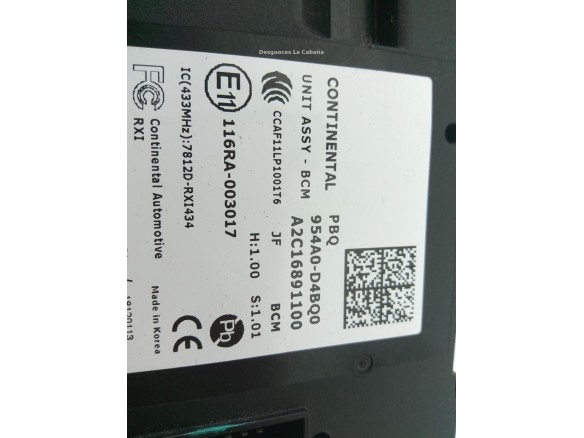 954A0D4BQ0 MODULO ELECTRONICO 1 KIA OPTIMA |Desguaces La Cabaña
