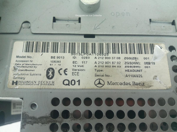A2129003708 MODULO RADIO MERCEDES BENZ CLASE E (W212) |Desguaces La Cabaña