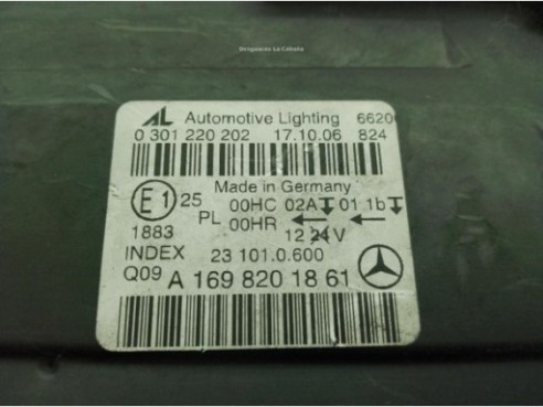 A1698201861, FARO DERECHO MERCEDES BENZ CLASE B (W245)|Desguaces La Cabaña