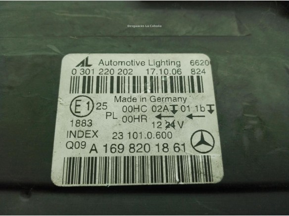 A1698201861, FARO DERECHO MERCEDES BENZ CLASE B (W245)|Desguaces La Cabaña