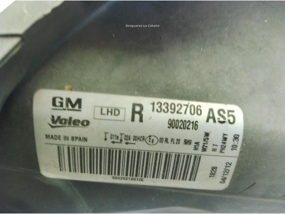 95510688, 13392706 FARO DERECHO OPEL CORSA D (S07)|Desguaces La Cabaña