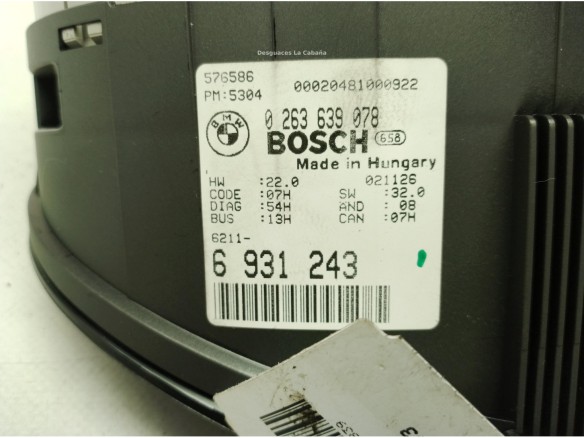 6931243,0263639078, CUADRO INSTRUMENTOS BMW 3 (E46)|Desguaces La Cabaña