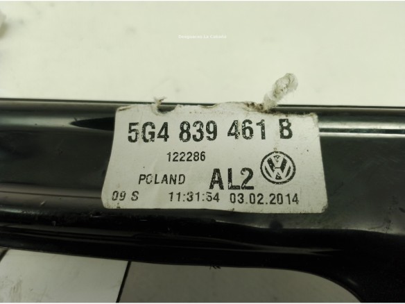 ELEVALUNAS PUERTA LAT TRA IZQ VW GOLF VII (5G1, BQ1, BE1, BE2)|Desguaces La Cabaña