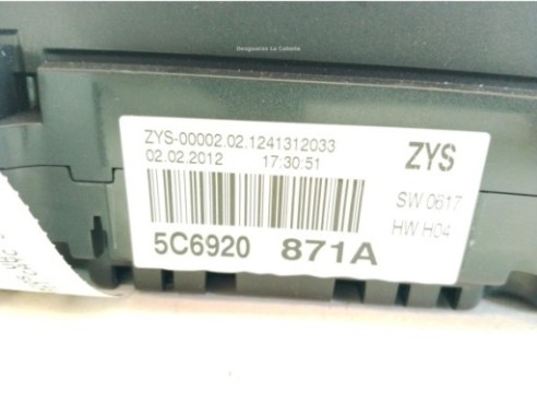 5C6920871A CUADRO INSTRUMENTOS VW JETTA IV (162, 163)|Desguaces La Cabaña