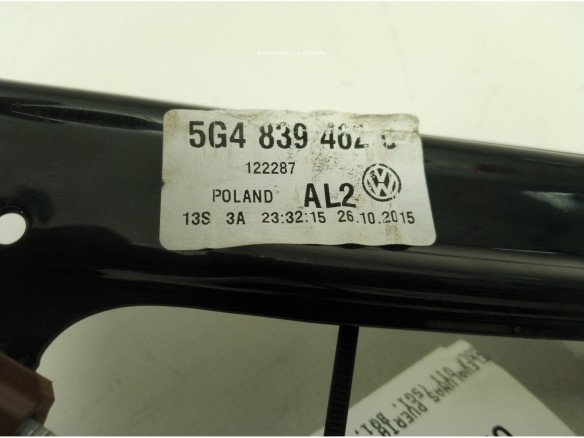 ELEVALUNAS PUERTA LAT TRA DER VW GOLF VII (5G1, BQ1, BE1, BE2)|Desguaces La Cabaña