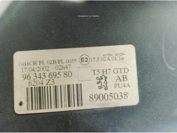 6204Z3,9634369580 FARO IZQUIERDO PEUGEOT 307 SW (3H)|Desguaces La Cabaña