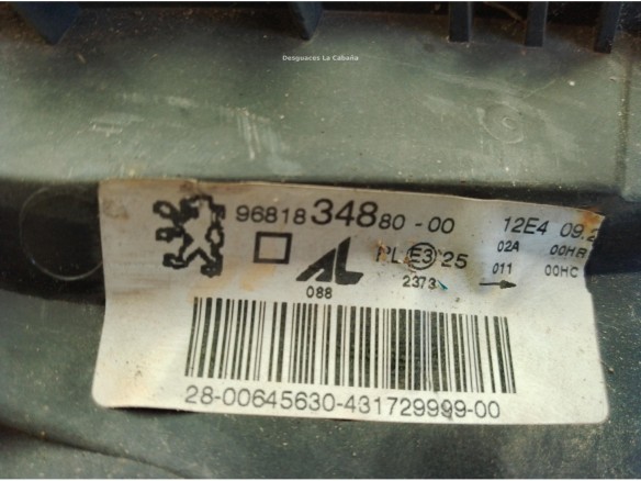 620886, 9681834880 FARO IZQUIERDO PEUGEOT 307 SW (3H)|Desguaces La Cabaña