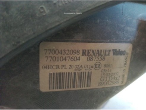 260600499R, 7700432098, 7701047604 FARO IZQUIERDO RENAULT SCENIC I Limusina (JA0/1_)|Desguaces La Cabaña