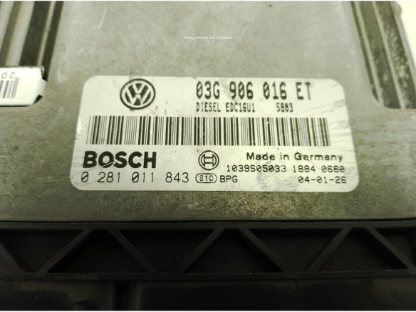 0281011843,03G906016ET, CENTRALITA MOTOR VW GOLF V (1K1)|Desguaces La Cabaña