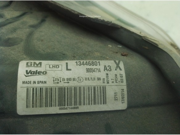 13446801 FARO IZQUIERDO OPEL CORSA D Van (S07)|Desguaces La Cabaña