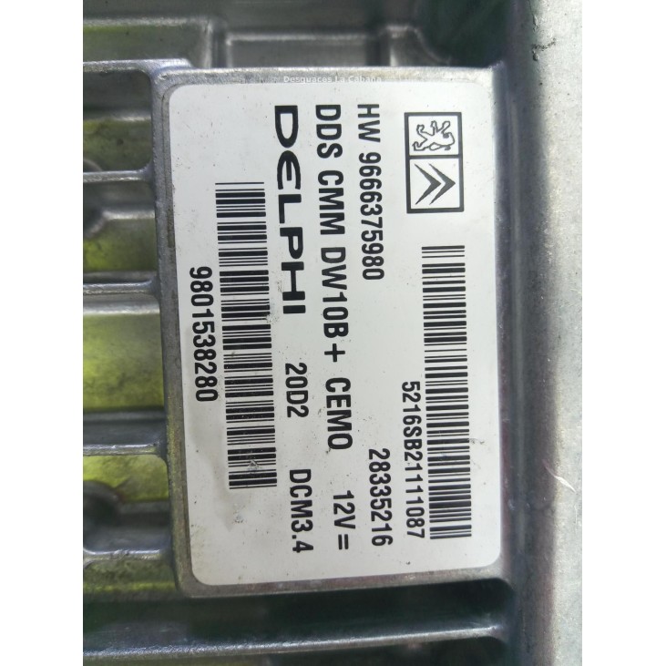 9801538280,9666375980, CENTRALITA MOTOR PEUGEOT 508 |Desguaces La Cabaña