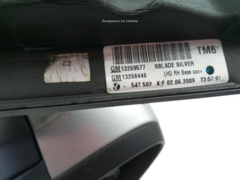 ESPEJO DER OPEL INSIGNIA A Sedán (G09) |Desguaces La Cabaña
