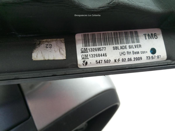 ESPEJO DER OPEL INSIGNIA A Sedán (G09) |Desguaces La Cabaña