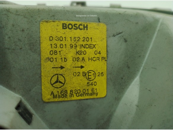 A1688200961 FARO IZQUIERDO MERCEDES BENZ CLASE A (W168)|Desguaces La Cabaña