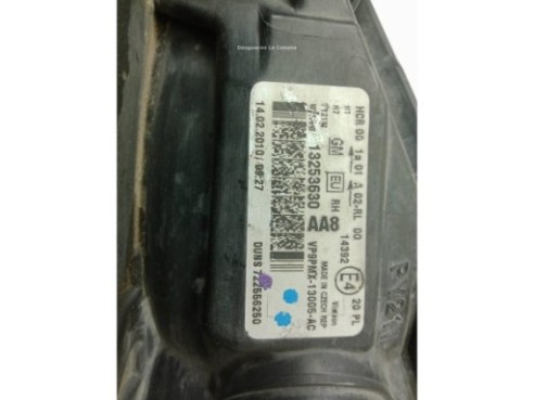 FARO DERECHO OPEL MERIVA B Limusina (S10)|Desguaces La Cabaña