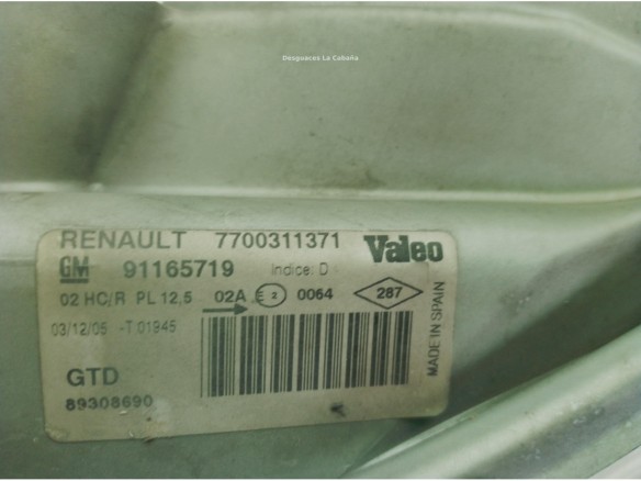 7700311371, FARO IZQUIERDO RENAULT TRAFIC II Autobús (JL)|Desguaces La Cabaña
