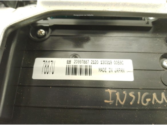 20997887 MANDO RADIO OPEL INSIGNIA A (G09)|Desguaces La Cabaña