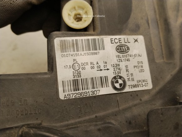 63117296913 FARO IZQUIERDO BMW 1 (F20)|Desguaces La Cabaña