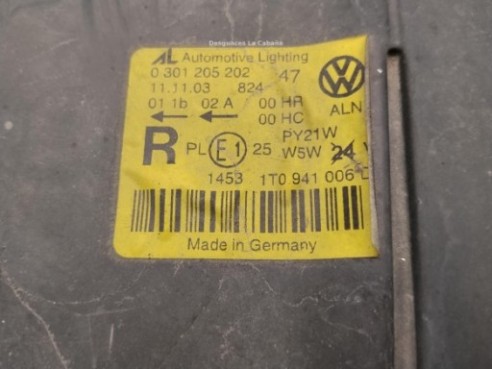 1T0941006R FARO DERECHO VW TOURAN (1T1, 1T2)|Desguaces La Cabaña