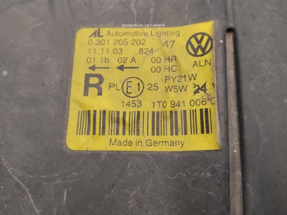 1T0941006R FARO DERECHO VW TOURAN (1T1, 1T2)|Desguaces La Cabaña
