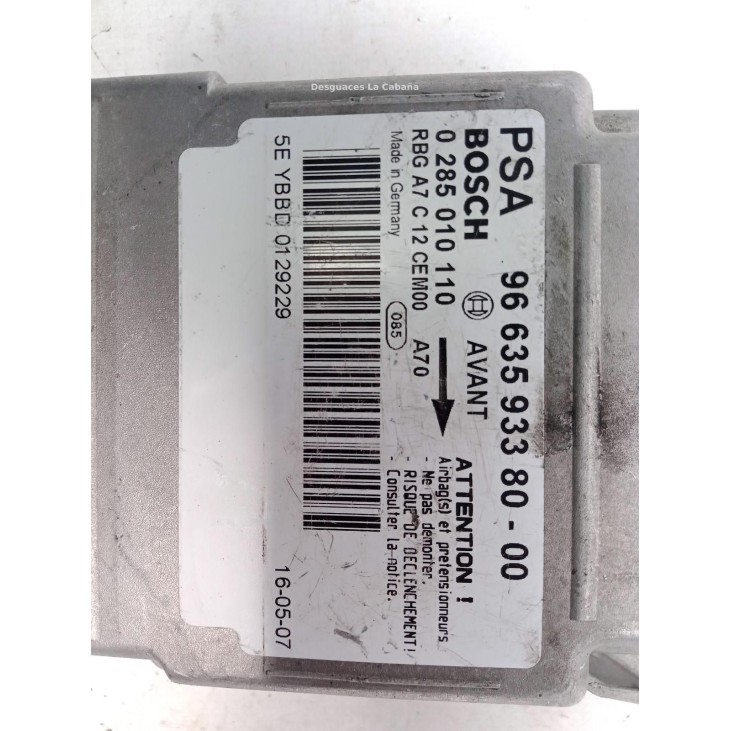 9663593380, CENTRALITA AIRBAG PEUGEOT 207 (WA_, WC_) |Desguaces La Cabaña