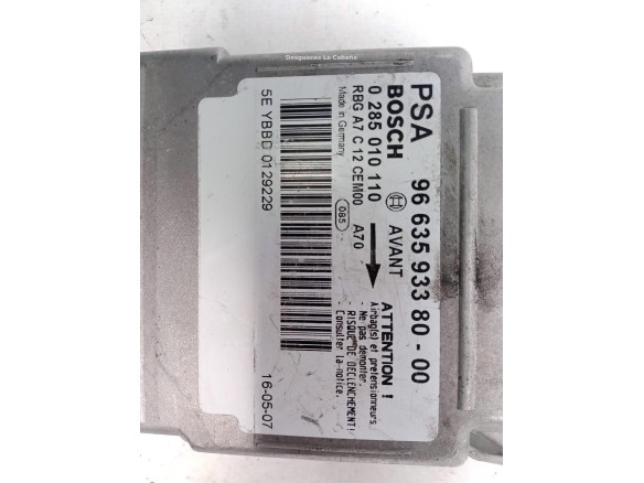 9663593380, CENTRALITA AIRBAG PEUGEOT 207 (WA_, WC_) |Desguaces La Cabaña