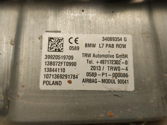 72129205197 AIRBAG DER BMW 1 (F20)|Desguaces La Cabaña