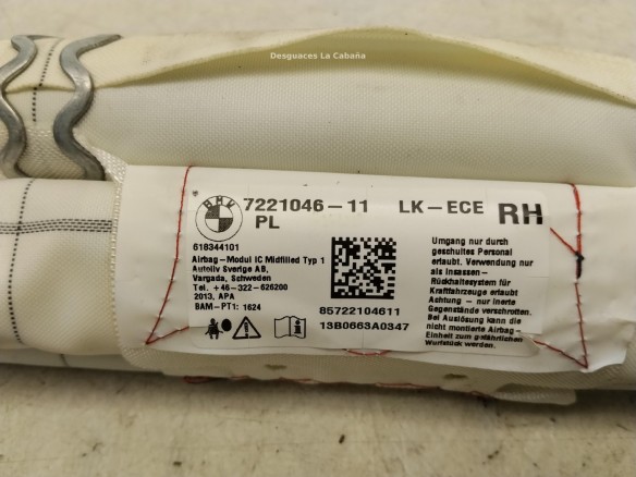   AIRBAG CORTINA DER BMW 1 (F20)|Desguaces La Cabaña