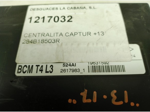  284B18503R CENTRALITA MOTOR RENAULT CAPTUR (J5_, H5_)|Desguaces La Cabaña