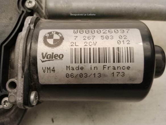 61617239510 MOTOR LIMPIAPARABRISAS DEL BMW 1 (F20)|Desguaces La Cabaña