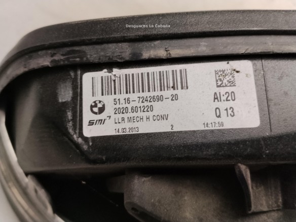 51167242702 ESPEJO DER BMW 1 (F20)|Desguaces La Cabaña
