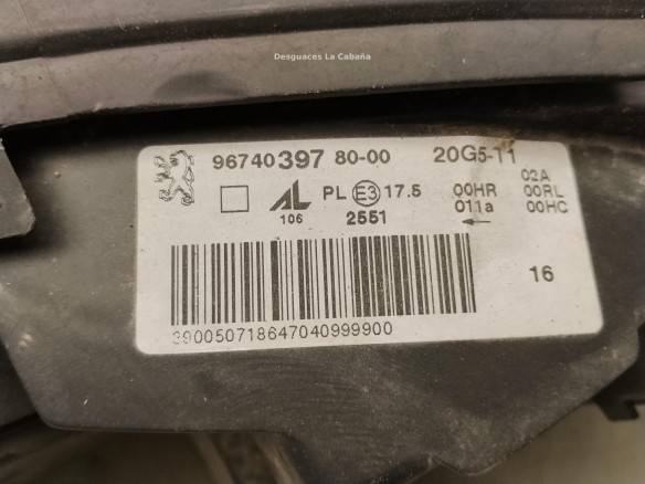 1627682280 FARO DERECHO PEUGEOT 308 SW (4E_, 4H_)|Desguaces La Cabaña