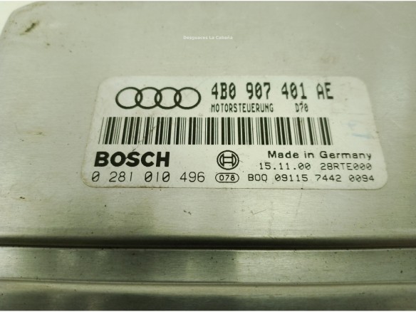 0281010496,4B0907401AE, CENTRALITA MOTOR AUDI A6 (4B2, C5)|Desguaces La Cabaña