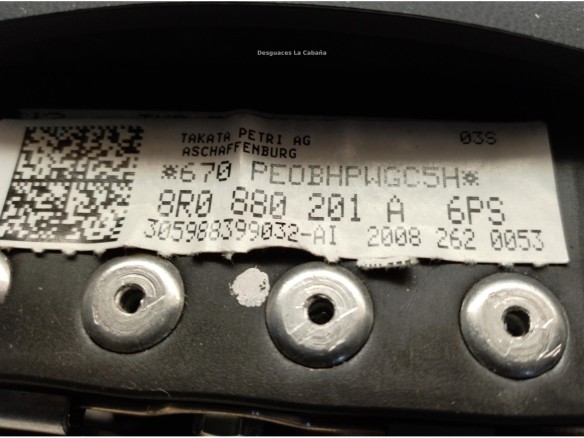 8R0880201A KIT AIRBAGS + SALPICADERO + CINTURONES O ANCLAJE + CENTRALIT AUDI Q5 (8RB)|Desguaces La Cabaña