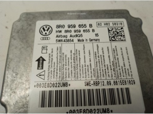 8R0880201A KIT AIRBAGS + SALPICADERO + CINTURONES O ANCLAJE + CENTRALIT AUDI Q5 (8RB)|Desguaces La Cabaña