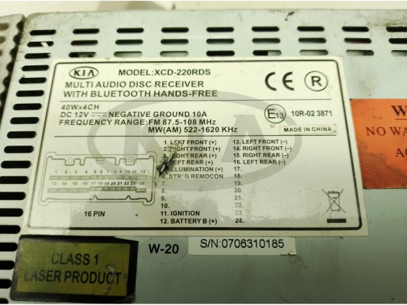 HCP4000U, RADIO KIA CARENS III Limusina (UN)|Desguaces La Cabaña