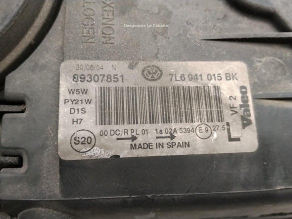 7L6941017BG FARO IZQUIERDO VW TOUAREG (7LA, 7L6, 7L7)|Desguaces La Cabaña