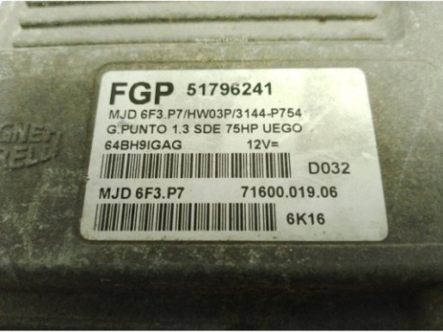 51796241 CENTRALITA MOTOR FIAT GRANDE PUNTO (199_)|Desguaces La Cabaña