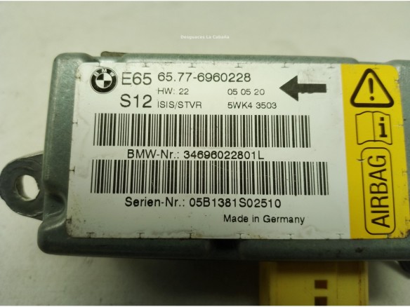 65776960228 CENTRALITA AIRBAG BMW 7 (E65, E66, E67)|Desguaces La Cabaña