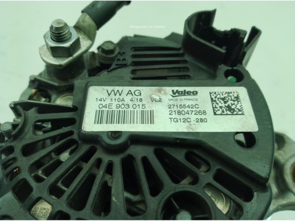04E903015H ALTERNADOR VW POLO (AW1, BZ1)|Desguaces La Cabaña