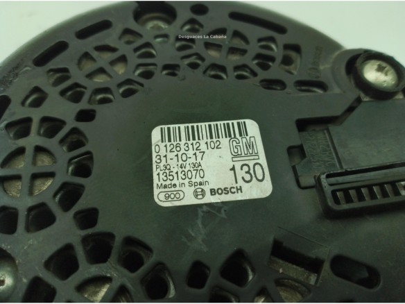 0126312102 ALTERNADOR OPEL INSIGNIA B Grand Sport (Z18)|Desguaces La Cabaña