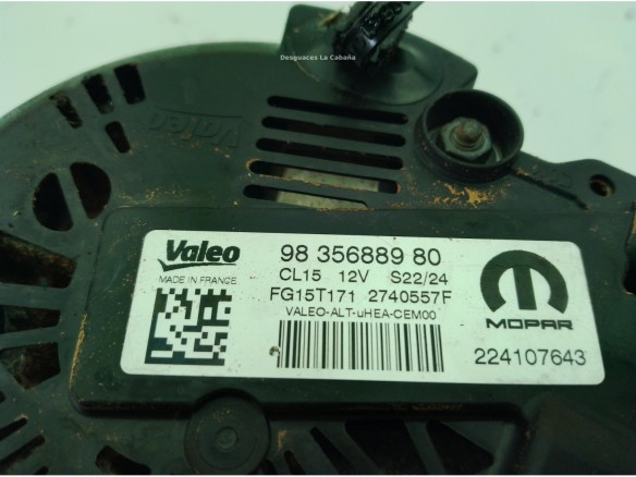 9835688980 ALTERNADOR PEUGEOT 2008 II|Desguaces La Cabaña