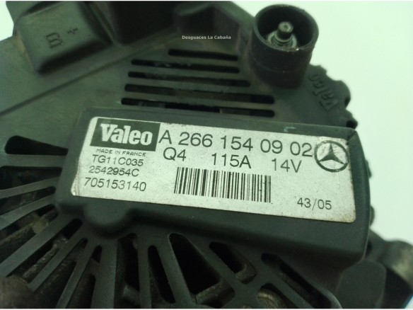 A2661540902 ALTERNADOR MERCEDES BENZ CLASE B (W245)|Desguaces La Cabaña