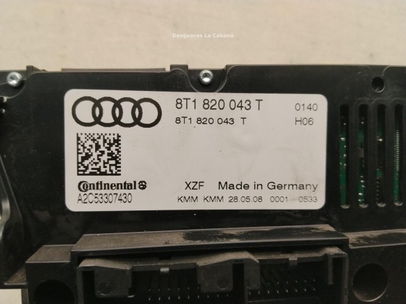 8T1820043ARXZF MANDO CLIMA AUDI A4 (8K2, B8)|Desguaces La Cabaña