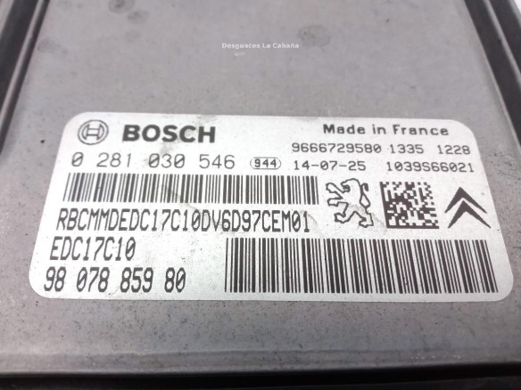 9807885980 CENTRALITA MOTOR CITROEN BERLINGO Furgón (B9) |Desguaces La Cabaña