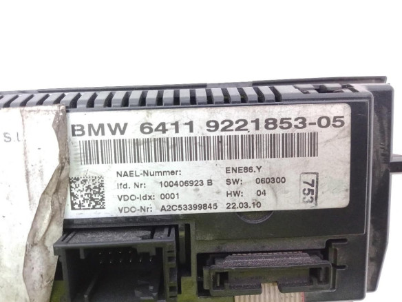 64119221853, MANDO CLIMA BMW 1 (E87) |Desguaces La Cabaña