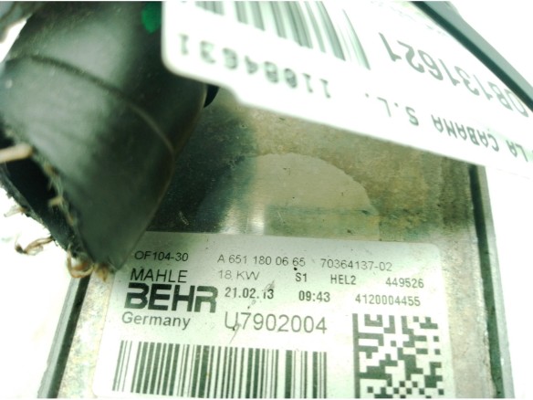 A6511800665 ENFRIADOR ACEITE MOTOR MERCEDES BENZ CLASE E (W212)|Desguaces La Cabaña