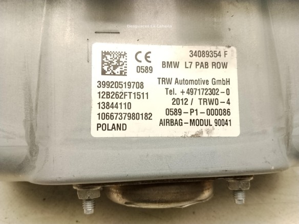 72129205197 AIRBAG DER BMW 1 (F20)|Desguaces La Cabaña