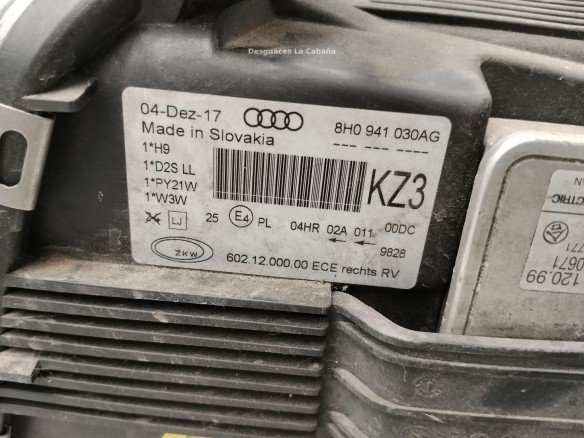 8H0941030AG FARO DERECHO AUDI A4 Descapotable (8H7, B6, 8HE, B7)|Desguaces La Cabaña